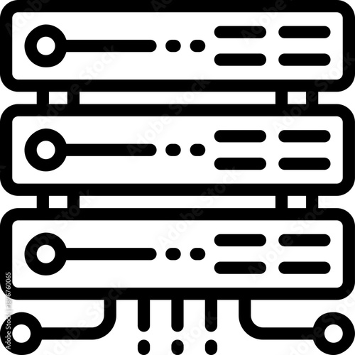 server line icon. Clean and minimalist vector icon for websites, mobile apps, presentations, and logos. Fully scalable and customizable for any project.