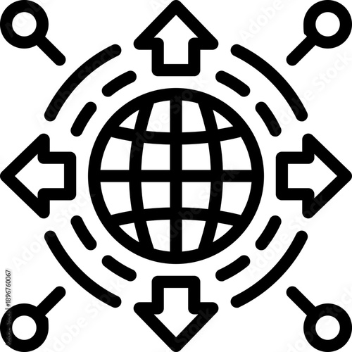 decentralization line icon. Clean and minimalist vector icon for websites, mobile apps, presentations, and logos. Fully scalable and customizable for any project.