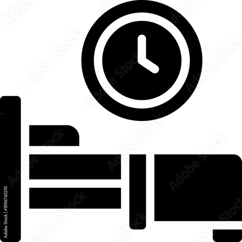 bedtime glyph icon. Strong and solid vector icon for websites, mobile interfaces, presentations, and visual branding. High quality and easy to edit.