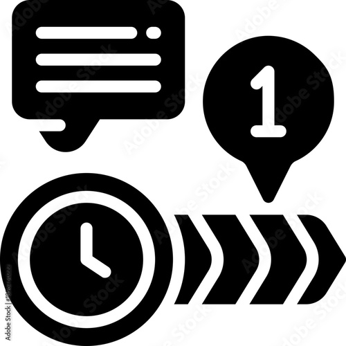 timeline glyph icon. Strong and solid vector icon for websites, mobile interfaces, presentations, and visual branding. High quality and easy to edit.