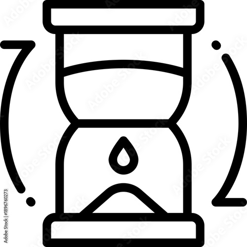hourglass line icon. Clean and minimalist vector icon for websites, mobile apps, presentations, and logos. Fully scalable and customizable for any project.