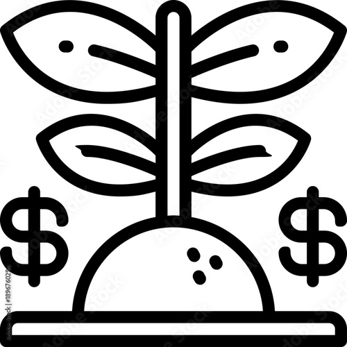 plant line icon. Clean and minimalist vector icon for websites, mobile apps, presentations, and logos. Fully scalable and customizable for any project.