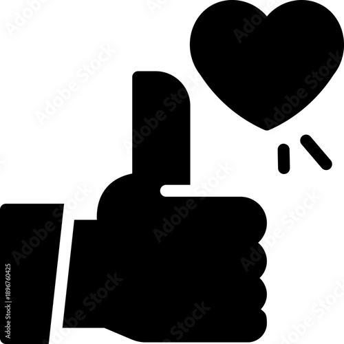 appreciate glyph icon. Strong and solid vector icon for websites, mobile interfaces, presentations, and visual branding. High quality and easy to edit.