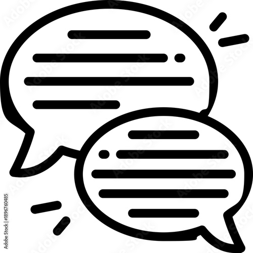 chat line icon. Clean and minimalist vector icon for websites, mobile apps, presentations, and logos. Fully scalable and customizable for any project.