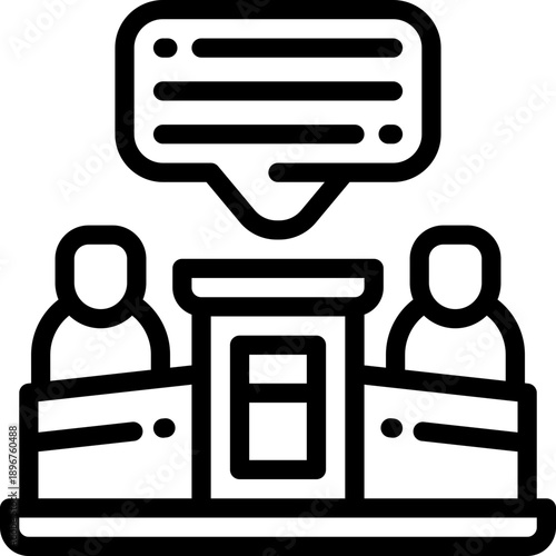 debate line icon. Clean and minimalist vector icon for websites, mobile apps, presentations, and logos. Fully scalable and customizable for any project.