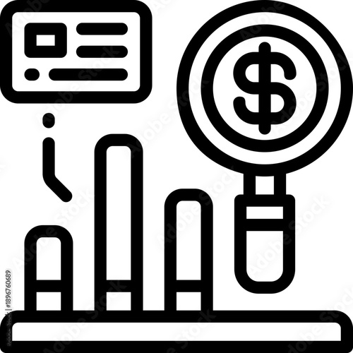 analytics line icon. Clean and minimalist vector icon for websites, mobile apps, presentations, and logos. Fully scalable and customizable for any project.