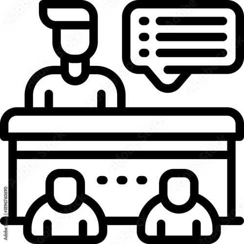 meeting line icon. Clean and minimalist vector icon for websites, mobile apps, presentations, and logos. Fully scalable and customizable for any project.