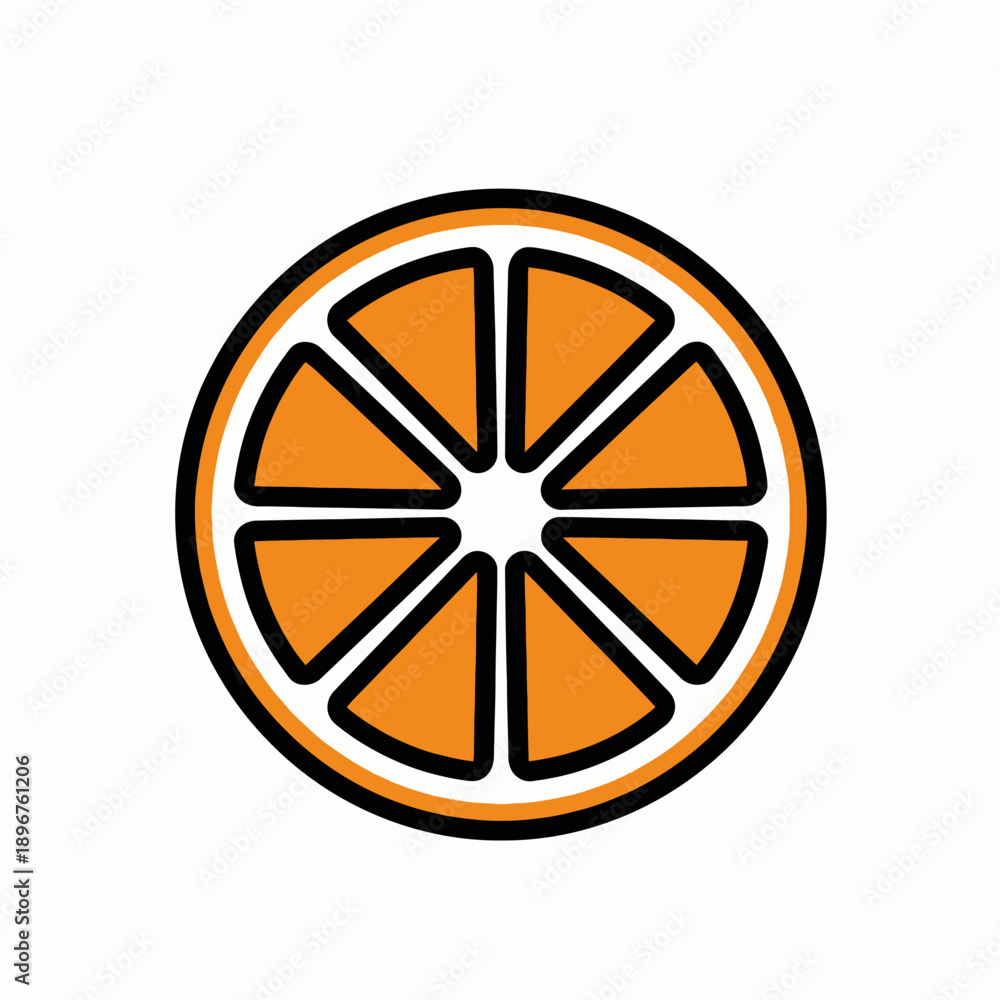 Obraz premium Orange Slice Fruit Segment Icon.
