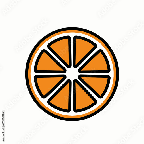 Orange Slice Fruit Segment Icon.