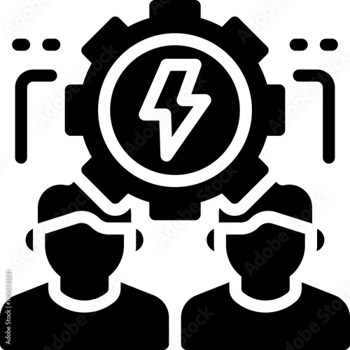 conflict management glyph icon. Strong and solid vector icon for websites, mobile interfaces, presentations, and visual branding. High quality and easy to edit.