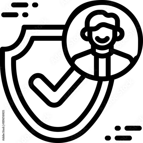 trust line icon. Clean and minimalist vector icon for websites, mobile apps, presentations, and logos. Fully scalable and customizable for any project.