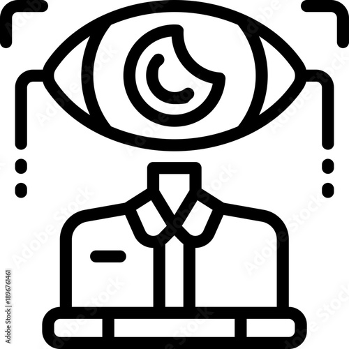 vision line icon. Clean and minimalist vector icon for websites, mobile apps, presentations, and logos. Fully scalable and customizable for any project.