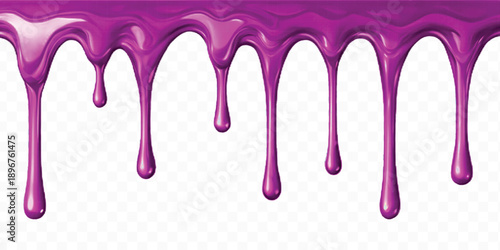 realistic 3d colorful liquid paint dripping down in different style isolated on transparent background