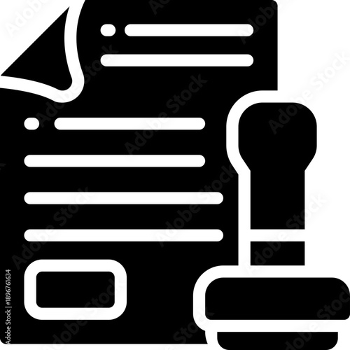 Legal document glyph icon. Strong and solid vector icon for websites, mobile interfaces, presentations, and visual branding. High quality and easy to edit.