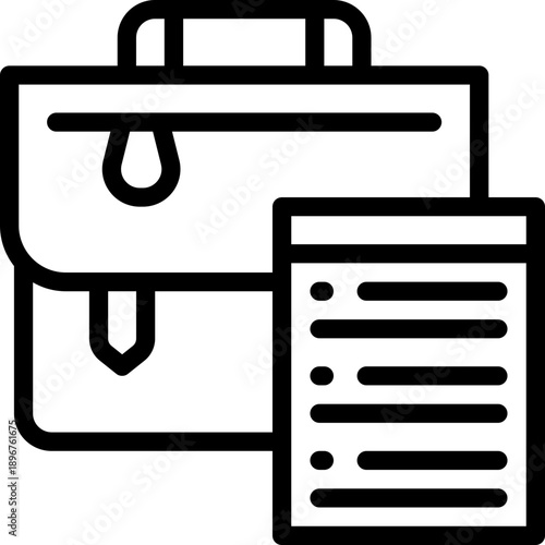 Briefcase line icon. Clean and minimalist vector icon for websites, mobile apps, presentations, and logos. Fully scalable and customizable for any project.