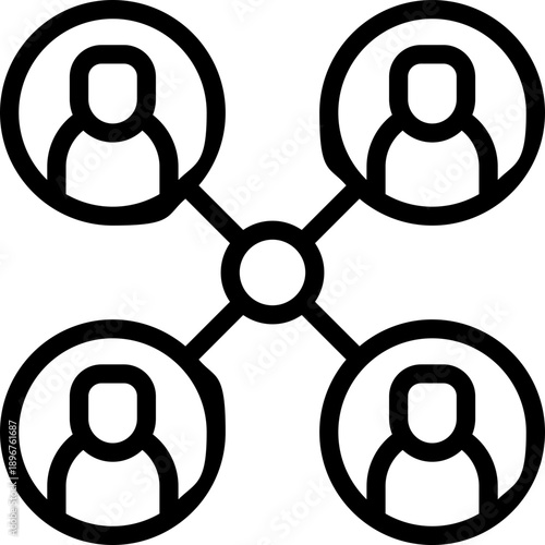 Team line icon. Clean and minimalist vector icon for websites, mobile apps, presentations, and logos. Fully scalable and customizable for any project.