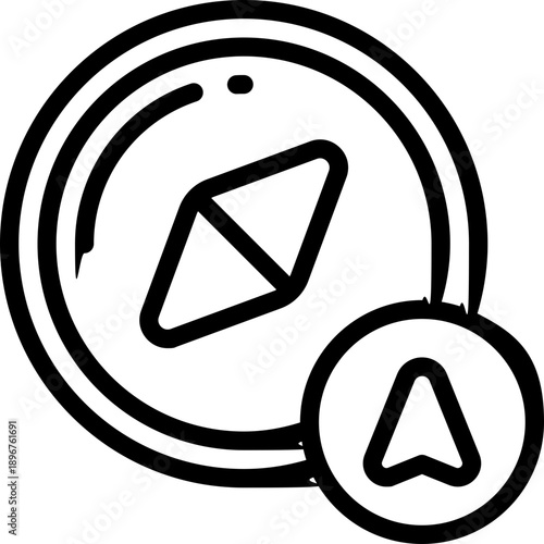 Guidance line icon. Clean and minimalist vector icon for websites, mobile apps, presentations, and logos. Fully scalable and customizable for any project.