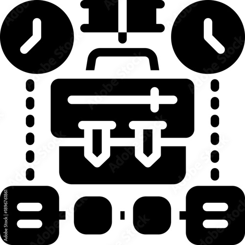 work history glyph icon. Strong and solid vector icon for websites, mobile interfaces, presentations, and visual branding. High quality and easy to edit.