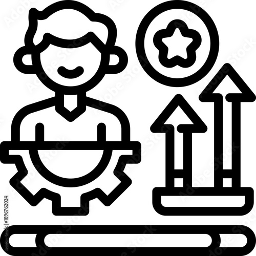 strategic line icon. Clean and minimalist vector icon for websites, mobile apps, presentations, and logos. Fully scalable and customizable for any project.