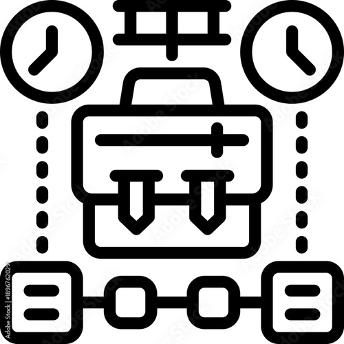 work history line icon. Clean and minimalist vector icon for websites, mobile apps, presentations, and logos. Fully scalable and customizable for any project.