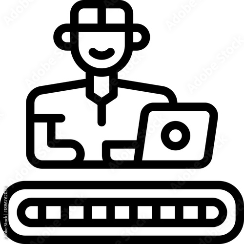 progress line icon. Clean and minimalist vector icon for websites, mobile apps, presentations, and logos. Fully scalable and customizable for any project.