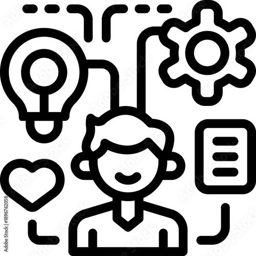 mindset line icon. Clean and minimalist vector icon for websites, mobile apps, presentations, and logos. Fully scalable and customizable for any project.