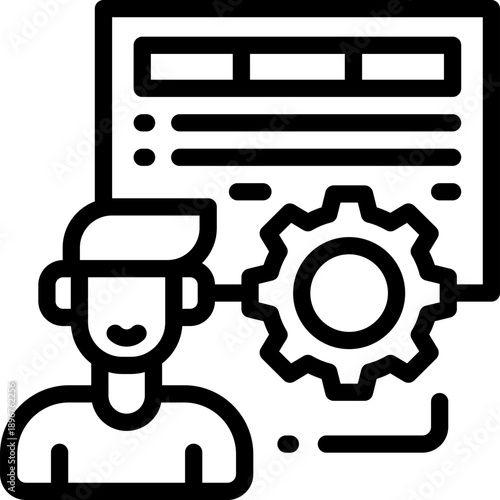 progress line icon. Clean and minimalist vector icon for websites, mobile apps, presentations, and logos. Fully scalable and customizable for any project.