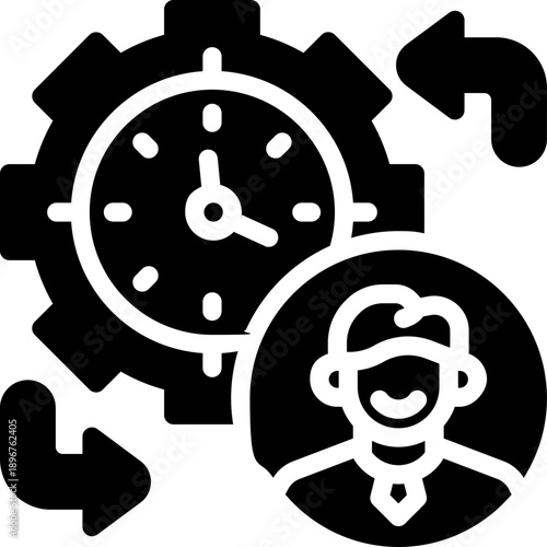 management glyph icon. Strong and solid vector icon for websites, mobile interfaces, presentations, and visual branding. High quality and easy to edit.