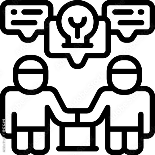 discussion line icon. Clean and minimalist vector icon for websites, mobile apps, presentations, and logos. Fully scalable and customizable for any project.