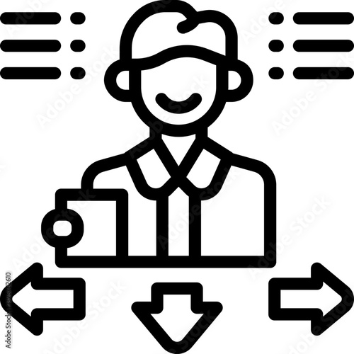 instruction line icon. Clean and minimalist vector icon for websites, mobile apps, presentations, and logos. Fully scalable and customizable for any project.