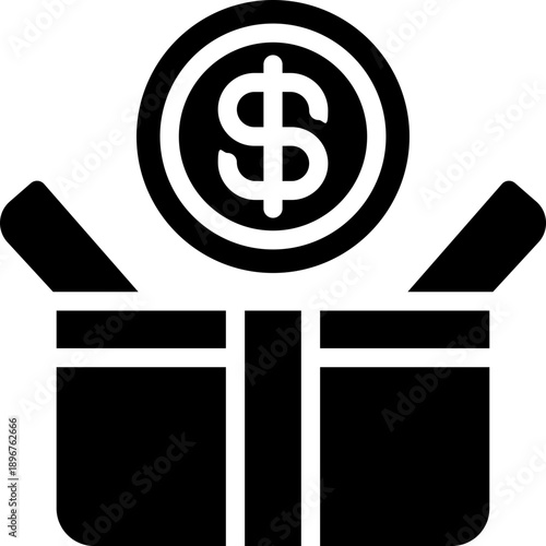 reward glyph icon. Strong and solid vector icon for websites, mobile interfaces, presentations, and visual branding. High quality and easy to edit.