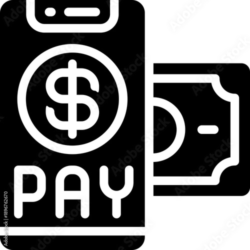 payment glyph icon. Strong and solid vector icon for websites, mobile interfaces, presentations, and visual branding. High quality and easy to edit.