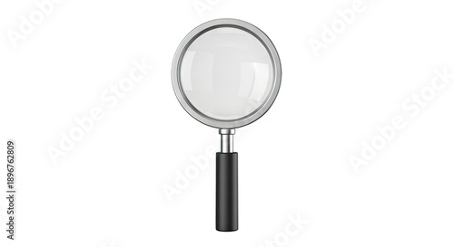 Magnifying Glass with Silver Rim and Black Handle