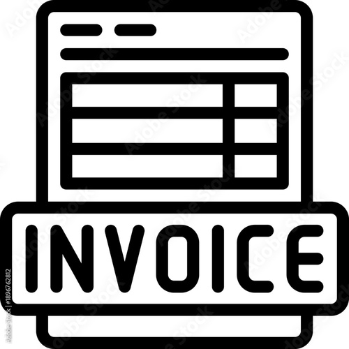 invoice line icon. Clean and minimalist vector icon for websites, mobile apps, presentations, and logos. Fully scalable and customizable for any project.