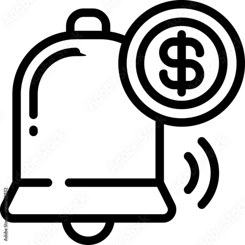 notification line icon. Clean and minimalist vector icon for websites, mobile apps, presentations, and logos. Fully scalable and customizable for any project.