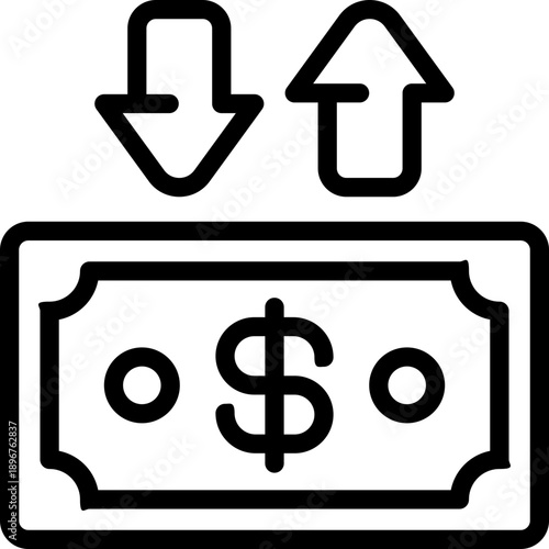 transaction line icon. Clean and minimalist vector icon for websites, mobile apps, presentations, and logos. Fully scalable and customizable for any project.