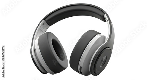 Modern Over-Ear Headphones with Black and Silver Design