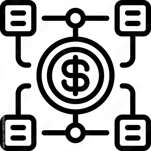 blockchain line icon. Clean and minimalist vector icon for websites, mobile apps, presentations, and logos. Fully scalable and customizable for any project.