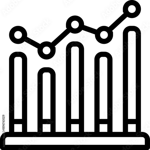 chart line icon. Clean and minimalist vector icon for websites, mobile apps, presentations, and logos. Fully scalable and customizable for any project.