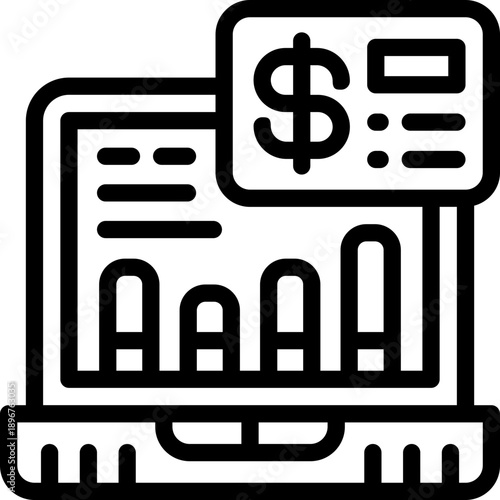 portfolio line icon. Clean and minimalist vector icon for websites, mobile apps, presentations, and logos. Fully scalable and customizable for any project.