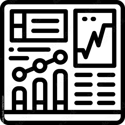 market line icon. Clean and minimalist vector icon for websites, mobile apps, presentations, and logos. Fully scalable and customizable for any project.