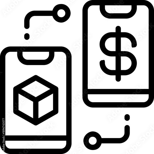 exchange line icon. Clean and minimalist vector icon for websites, mobile apps, presentations, and logos. Fully scalable and customizable for any project.