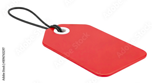Red blank tag with string
