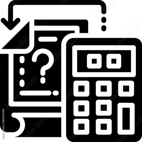 calculator glyph icon. Strong and solid vector icon for websites, mobile interfaces, presentations, and visual branding. High quality and easy to edit.