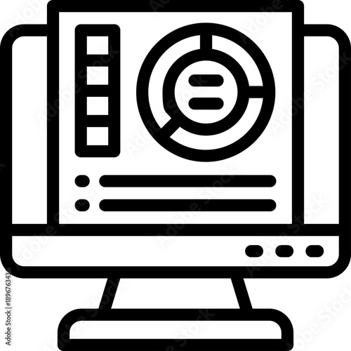 monitor line icon. Clean and minimalist vector icon for websites, mobile apps, presentations, and logos. Fully scalable and customizable for any project.