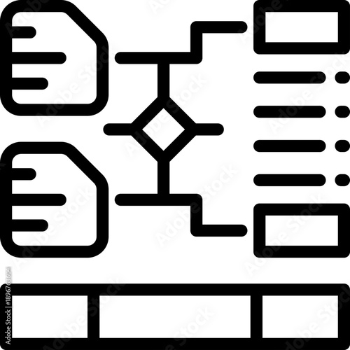 algorithm line icon. Clean and minimalist vector icon for websites, mobile apps, presentations, and logos. Fully scalable and customizable for any project.