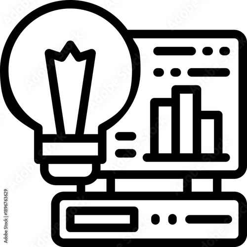 idea line icon. Clean and minimalist vector icon for websites, mobile apps, presentations, and logos. Fully scalable and customizable for any project.