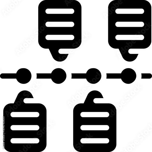 timeline glyph icon. Strong and solid vector icon for websites, mobile interfaces, presentations, and visual branding. High quality and easy to edit.