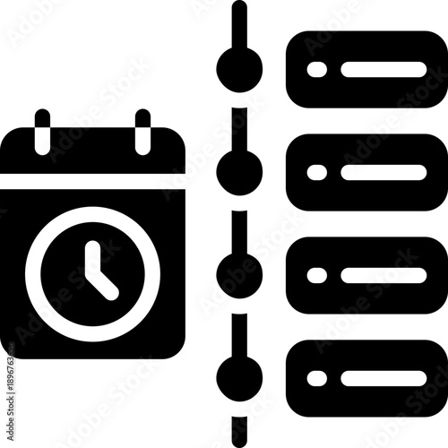 schedule glyph icon. Strong and solid vector icon for websites, mobile interfaces, presentations, and visual branding. High quality and easy to edit.