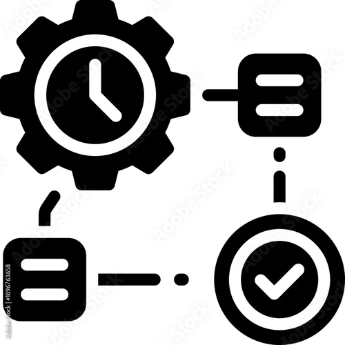 work plan glyph icon. Strong and solid vector icon for websites, mobile interfaces, presentations, and visual branding. High quality and easy to edit.